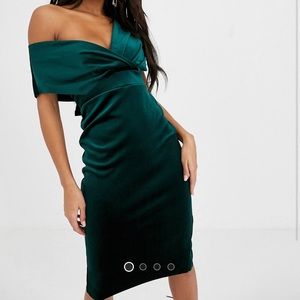ASOS Design Green Velvet Dress